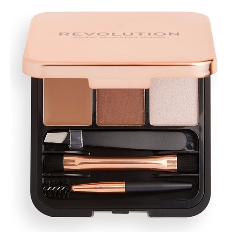 Makeup Revolution Kit De Cejas Brown Color Negro