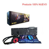 Kit Gamer K30 Audifono Teclado Raton Mousepad Rgb Led