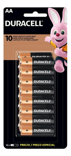 Pack 16 Pilas Duracell Aa Alcalina Blister 16 Unidades