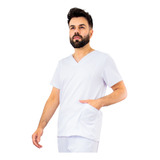 Blusa Camisa Scrub Pijama Hospitalar Médico Masculina Branco