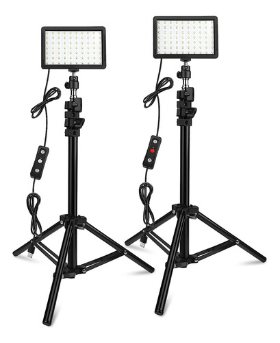 Set 2 Luces Led Kit Fotografía Video Trípode Luz Maquillaje