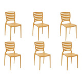 Conjunto 6 Cadeiras Sofia Laranja Tramontina