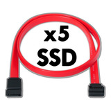 Kit 5 Cables Sata 3 Ill 6 Gb/s De Datos Para Ssd 50cm Largo