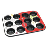 Molde Antiadherente Cupcakes Muffins X12 Betty Crocker Color Negro