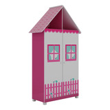 Guarda-roupa 2 Portas Casinha Pink Com Branco Gelius Moveis