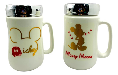Mug Taza Con Tapa Espejo De Disney Mickey Mouse