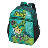 Mochila De Costas Infantil Cebolinha Celeblo Grande Cor Preto Desenho Do Tecido Liso