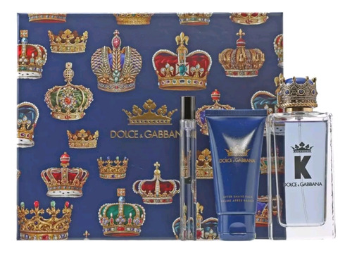 Kit 3em1 Presente/perfume Masculino 100ml+gel+amostra10 Ml Italiano Dolce & Gabbana King Edt.