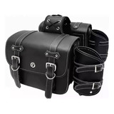 Bolso Lateral Negro De Cuero De Gran Capacidad Para Motocicl