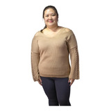 Blusa Plus Size Feminina De Tricô Com Argolas Tamanho M 