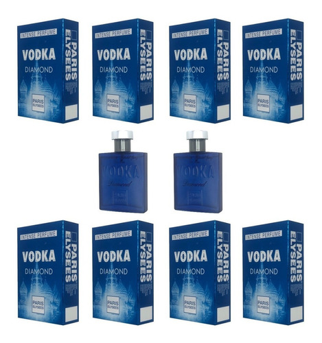 Kit Com 10 Perfumes Vodka Diamond 100ml Atacado Revenda