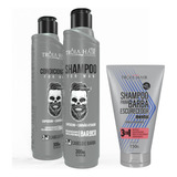 Kit Shampoo + Cond + Shampoo Tonalizante Tróia Hair For Man 