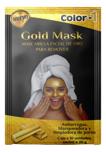 Mascarilla Facial Negra Y Gold - g a $2800