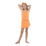 Vestido Saída De Praia Neon Siri Kids Luxo 37545