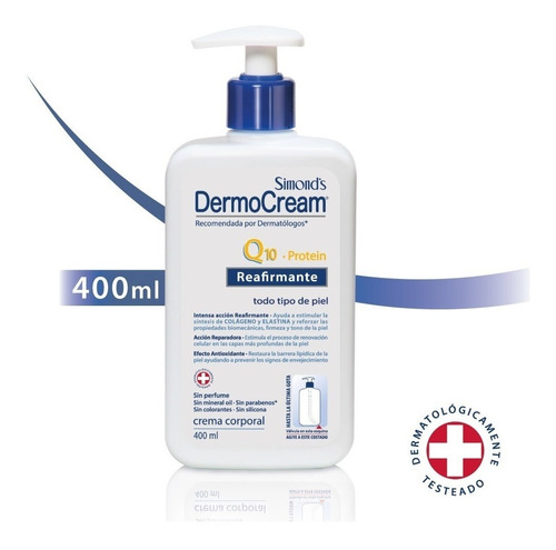 Crema Corporal Dermocream Reafirmante Q10 Dosificador 400ml