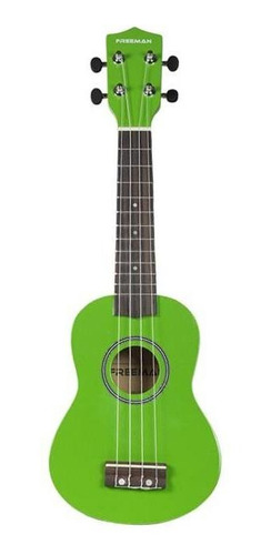 Ukelele Soprano Freeman Uk201 Verde Funda Y Cuerdas Aquila