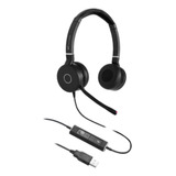 Diadema Para Call Center Duo Usb De Tipo Jabra Negra 