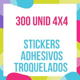 300 Stickers O Etiquetas Adhesivas Personalizadas 4x4cm