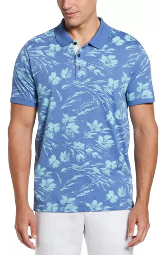 Polo Perry Ellis Floral Print Azul Hombre 4hsk7141472