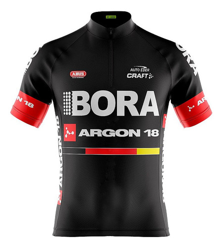 Camisa Ciclismo Masculina Personalizada Preta Com Bolsos Uv+