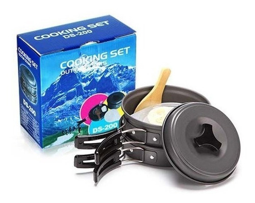 Kit Panelas Alumínio Ds-200 Camping Pesca 8 Pçs Super Leve