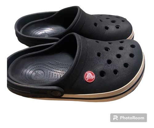 Crocs Originales Niños Usado J2 Talle 33/34 Negro 