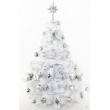 Arbolito De Navidad Premium Blanco 1,30 M + Kit 08 - Sheshu