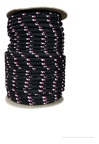 Soga Polipropileno Nautico 8mm X 50 Metros Negro Fucsia Rosa