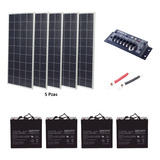 Kit Panel Solar 700w 12 V 4 Baterias 50ah Controlador 20a