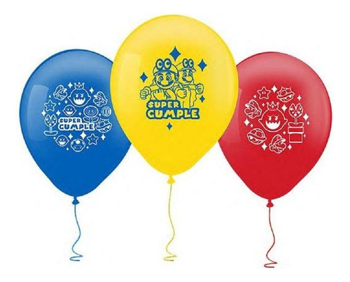 Globos Cumpleaños Mario Cotillón Activarte