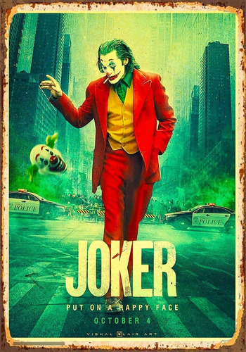 1 Cartel Metalico Letrero Pelicula  Joker   40x28 Cms