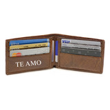 Billeteras De Hombre Cuero Personalizadas 6 Tarjetas Regalos