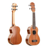 Ukulele Soprano Deviser Uk-2130 Natural, Funda, Meses Color Marrón