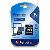 Memoria Verbatim Micro Sd 16gb C/10 80mb Pack C/50