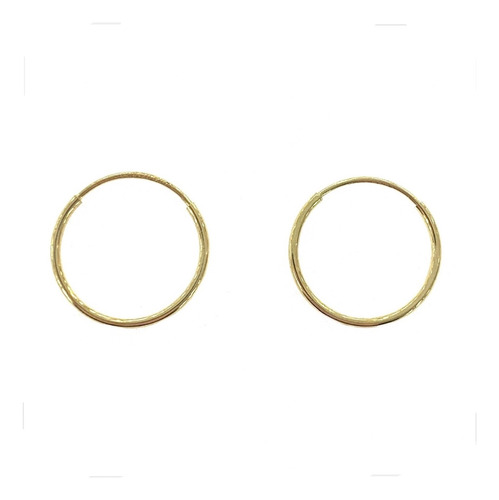 Mini Arracada 14mm Oro 10k Kt Para Niña Mujer / Regalo 2 Pz