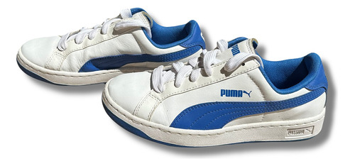 Zapatillas Puma Smash Trn Blancas Y Azules Niño