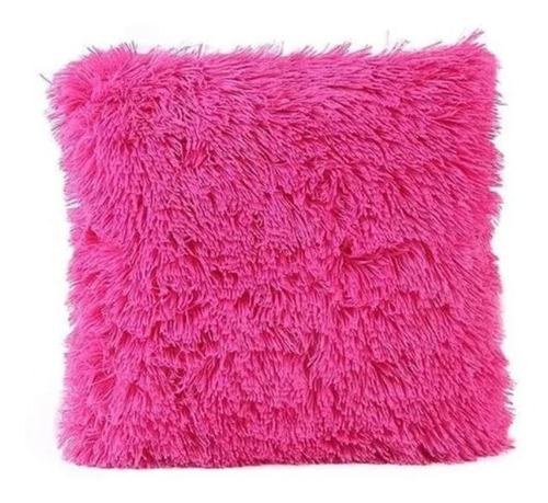 Funda Para Cojin Peluda Fucsia De 40x40 Envio Express