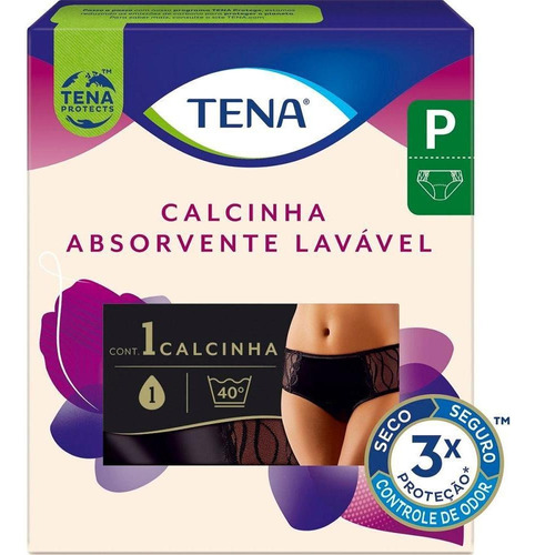 Calcinha Absorvente Para Incontinência Urinária Tena Preta P