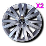2 Tapones Rin Acero Para Volkswagen Jetta Mk7 Nvo Logo Orig