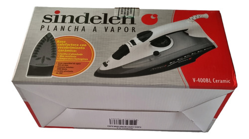 Plancha A Vapor Sindelen V-400bl Cerámica 350ml 2000w Negra