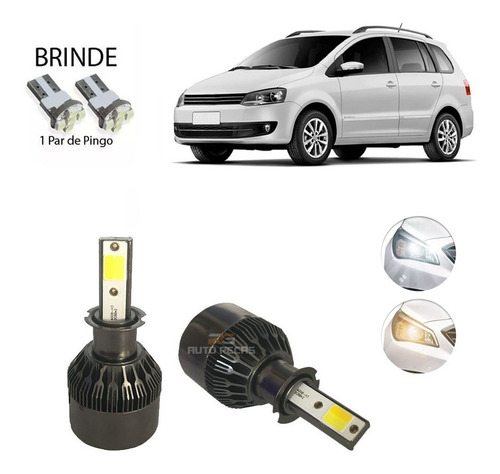 Xenon De Led 6000k/3000k Farol De Milha Branca Vw Spacefox