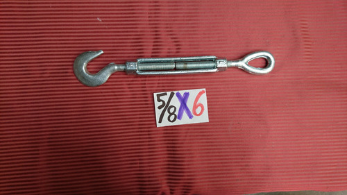 2 Pzas. Tensor Para Cable Terminal Ojo - Gancho 5/8 X 6 