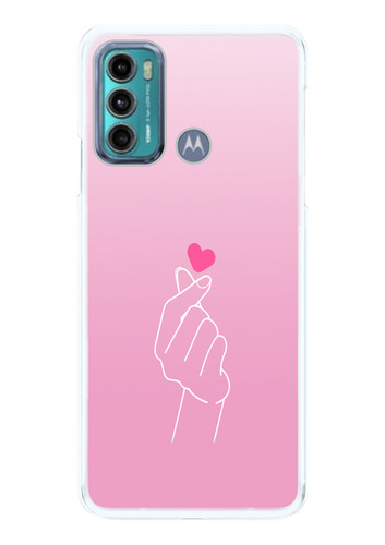 Capinha Compatível Motorola G60s Coração Rosa