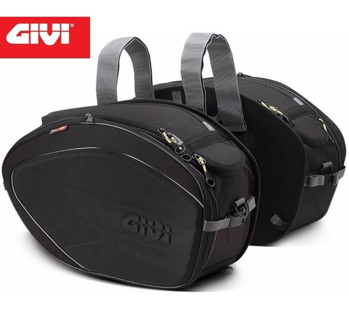 Par De Fundas Laterales Alforge Para Moto Givi Ea100b, 40 L, Universal Fxm, Color Negro