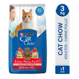 Alimento Gato Cat Chow Sin Colorante Adulto Carne Pollo 3kg