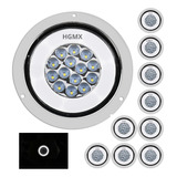 10 Plafones Led Redondo 4'' Aro Plasma Gel 3 Función 12-24v 