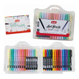 Marcadores Art Brush Y Microfibras Trabi Valija X 30 Colores