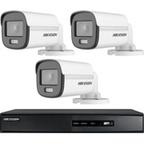 Kit Seguridad Hikvision 3 Camaras Vision Nocturna A Color !!