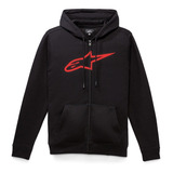 Buzo Alpinestars Ageless Ii Zip Hoodie Negro + Rojo Bamp