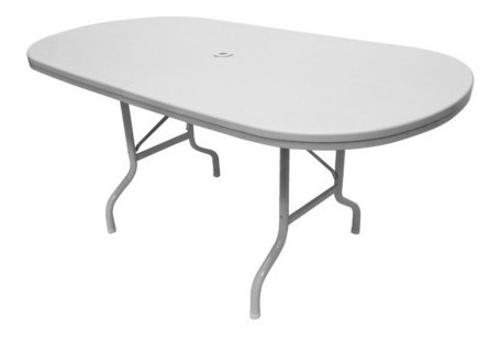 Oferta Mesa Oval Extensible Reforz Blanca Plegable Con Pcaño